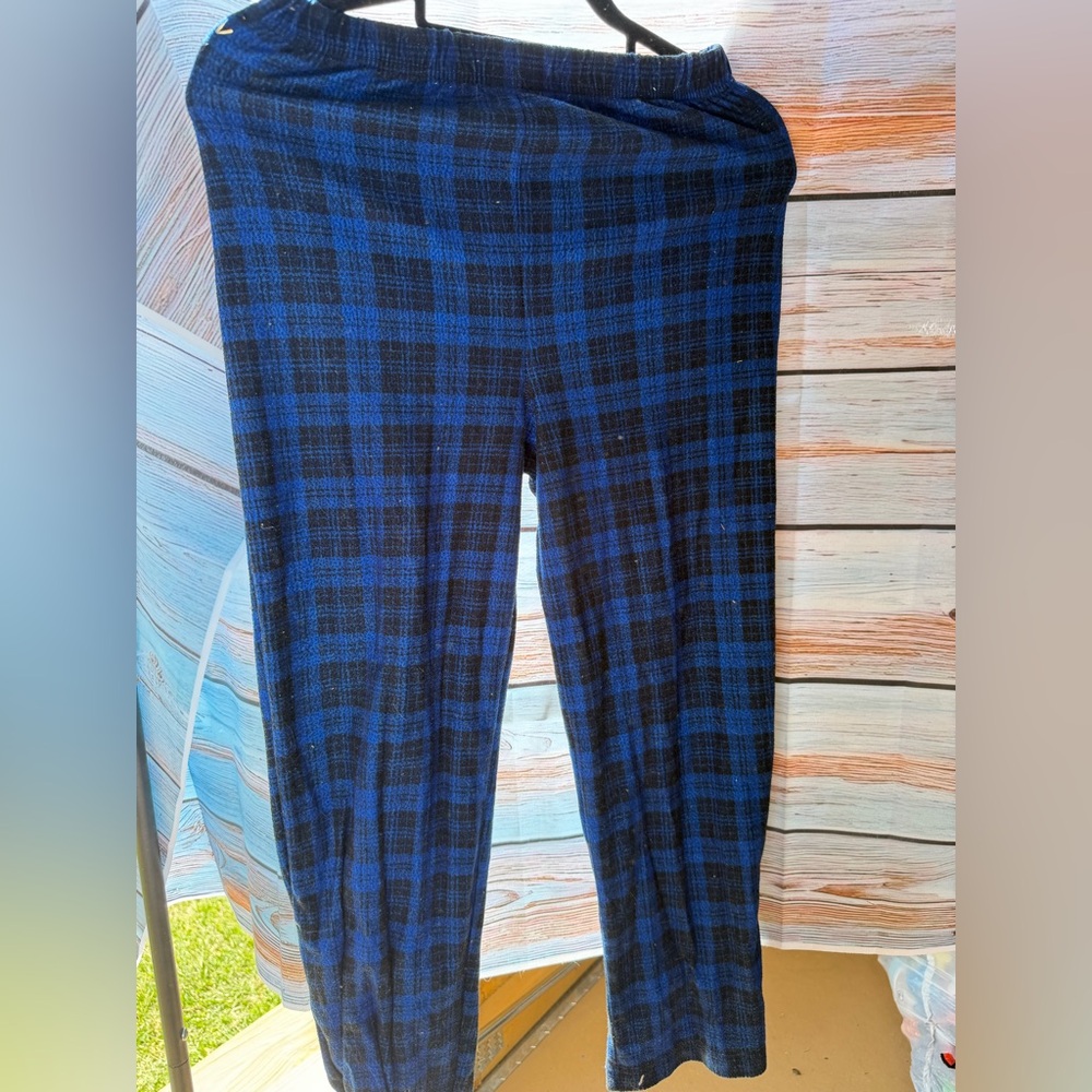Faded‎ Glory Blue and Black Checkered Pants